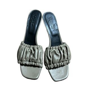 CLOSED leather mules brown size 40/9 US Goblincore fairycore scrunch
